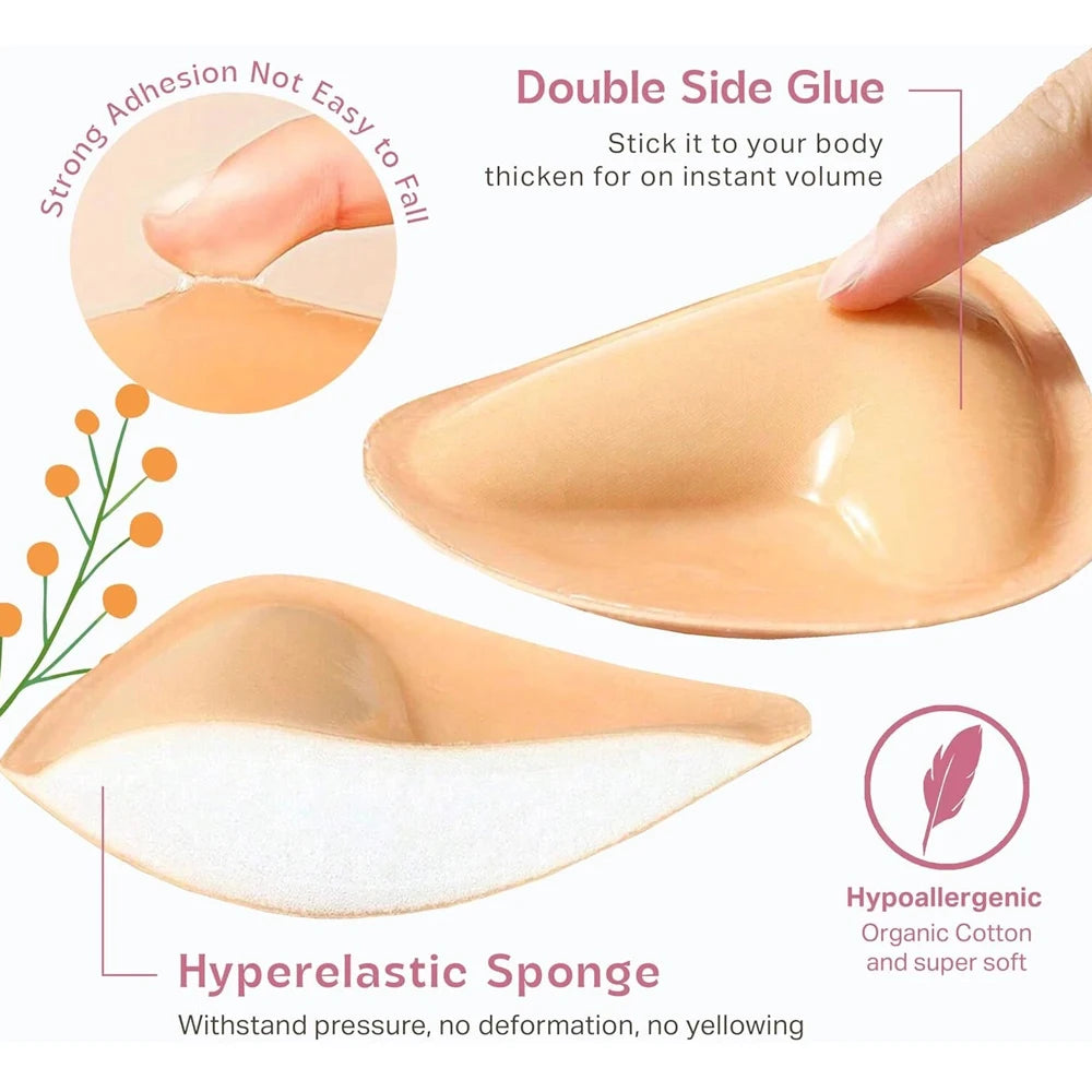 Double Sided Sticky Bra Inserts Instant Lift Breast Pads Push up Reusable Adhesive Bra Pads Cup Enhancer
